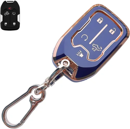 Miniatura 21 de Compatible con funda para llavero Chevy con llavero – Funda de TPU suave negra para Chevy Equinox Impala Malibu Camaro Cruze Sonic Terrain 5 botones