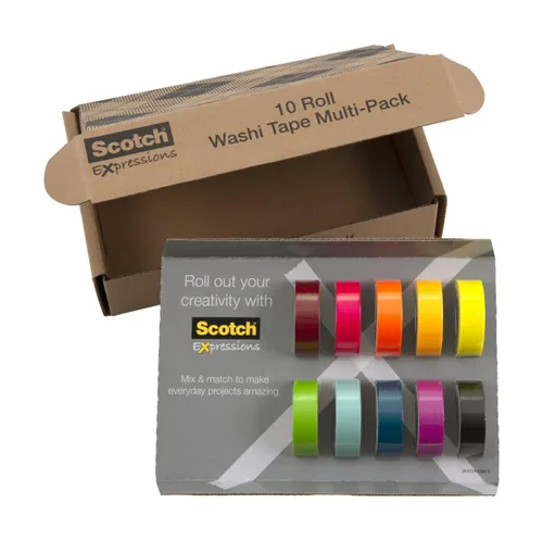 Miniatura 2 de Scotch Cinta Washi, 10 rollos, ideal para uso en diario de viñetas, suministros escolares, suministros de manualidades y regalos de agradecimiento