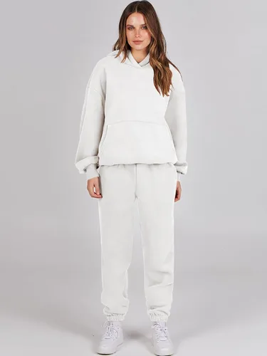 Miniatura 2 de Prinbara Conjunto de 2 piezas para mujer, conjunto de pantalones deportivos de gran tamaño, sudadera con capucha a juego, conjunto de descanso