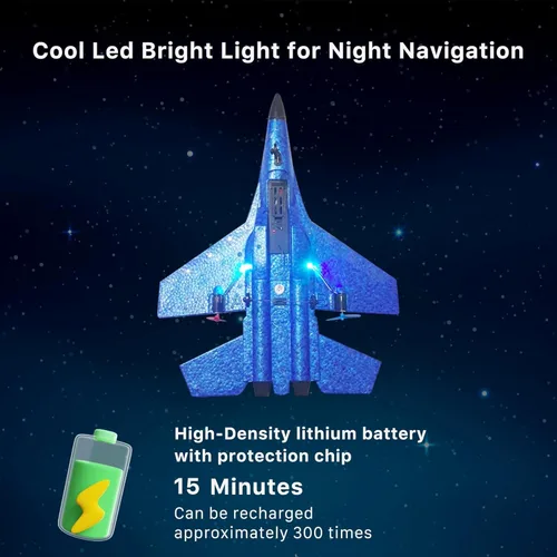Miniatura 6 de Avión RC 2.4Ghz Control remoto RTF Jet - 2 canales Su-27 aviones anticaídas - Planeador fácil de volar con estabilización giroscópica adecuado