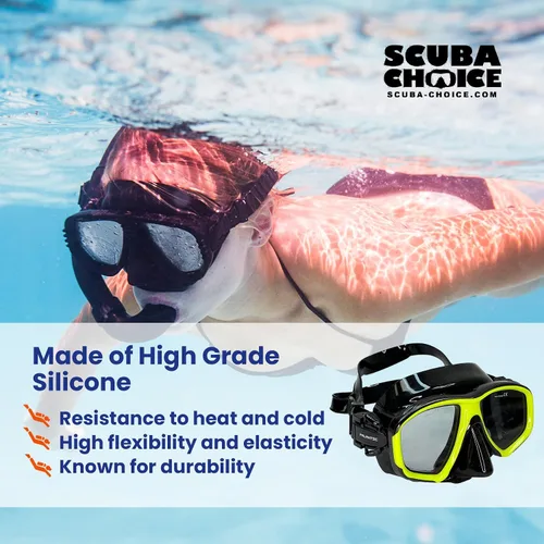 Miniatura 9 de Palantic M36 - Lentes de lector de máscara de snorkel de silicona para esnórquel y buceo, gafas antivaho con diseño de visión amplia para claridad