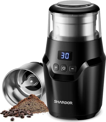 Miniatura 9 de Shardor - Molinillo ajustable de grano de café eléctrico, para hierbas/especias, molinillo de espresso con 1 cuenco extraíble de acero inoxidable