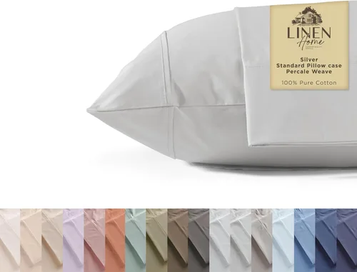Miniatura 62 de Linen Home Juego de fundas de almohada King de 500 hilos, fundas de almohada 100 % algodón de fibra larga, juego de 2 fundas de almohada de satén