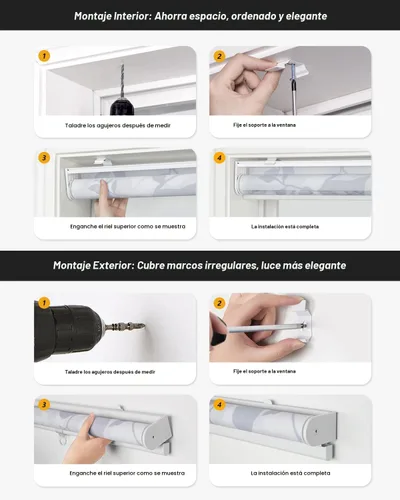 Miniatura 6 de LazBlinds Persianas estilo cebra sin cordones para ventanas, con patrón de doble capa para máxima privacidad y control de la luz, elegantes