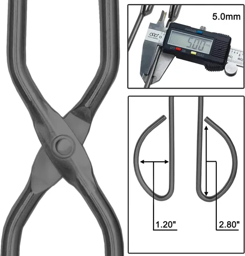 Miniatura 3 de HINMAY Pinzas de cocina de acero inoxidable de 10 pulgadas y 13 pulgadas, resistentes, antideslizantes, cómodas, pinzas de tijera de metal