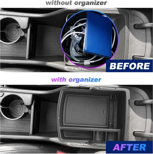 Miniatura 3 de SXCY 2 piezas superiores para Hyundai Kona/Kona EV 2024 2025 2026 Organizador de consola central para Hyundai Kona EV 2024-2026, accesorios