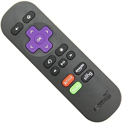 MLK247 Control remoto de repuesto para reproductor multimedia de Roku 4, Roku 3, Roku 2, Roku 1, (HD, LT, XS, XD). No admite Roku Stick, televisores