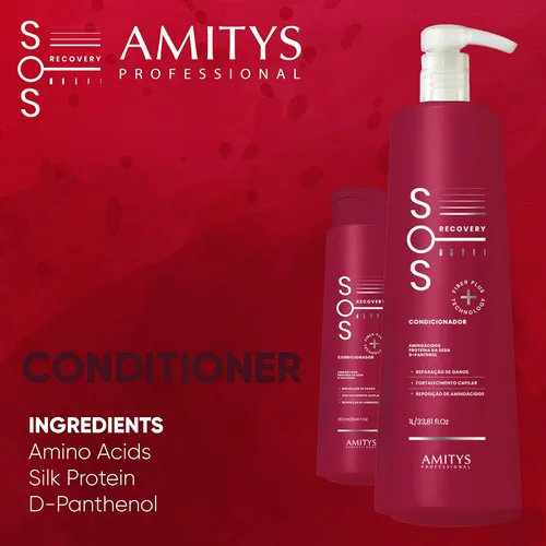 Miniatura 2 de Acondicionador de recuperación SOS, reparación del cabello dañado, hidratante, cabello liso y sedoso, aminoácidos esenciales, proteína de seda