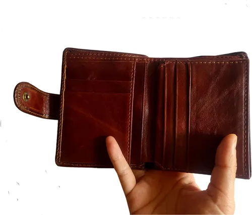 Miniatura 51 de Hombres Cool Eagle Wolf Caballo Totem Cuero Vaca Vertical Cartera Cremallera Multi-tarjeta Titular, Tótem de caballo, Minimalista