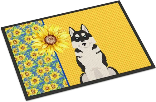 Miniatura 177 de Caroline's Treasures WDK5313MAT Airedale Terrier - Tapete para puerta delantera de 18 x 27 pulgadas, diseño de girasoles de verano, para entrada