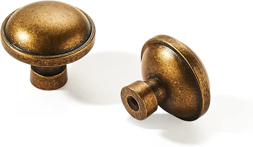 Miniatura 30 de khtumeware - Juego de 2 tiradores grandes para gabinete, diámetro 1-3/4 pulgadas, zinc resistente, para cajones, puertas y tocadores, color latón