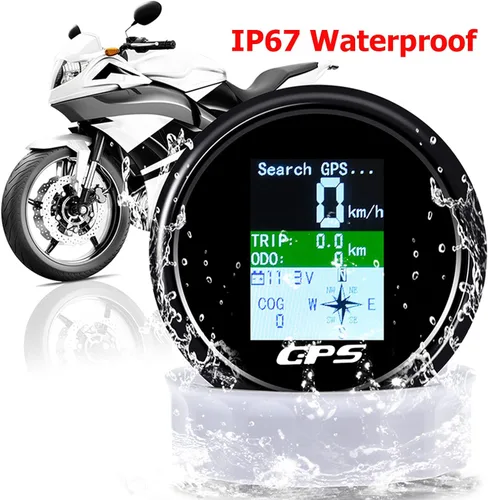 Miniatura 4 de KAOLALI Velocímetro GPS para embarcaciones de 85 mm, velocímetro GPS, odómetro, medidor de velocidad digital, impermeable, mph, nudos y km/h Negro