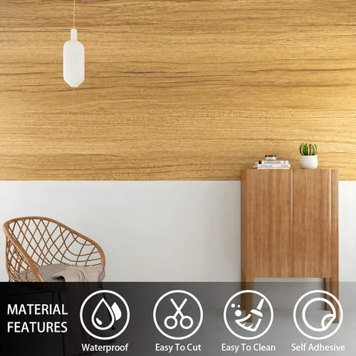 Miniatura 9 de VEELIKE Papel de contacto de madera marrón natural de 15.7 x 118 pulgadas, encimeras de despegar y pegar, papel tapiz de madera impermeable