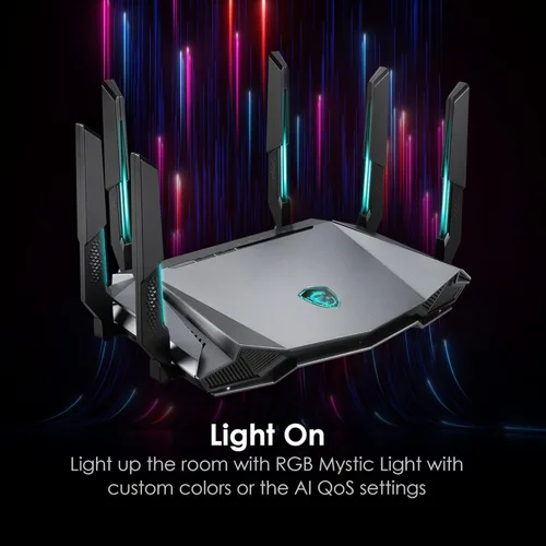 Miniatura 6 de MSI Radix AXE6600 WiFi 6E Router de Juego Tri-Band, AI QoS, RGB, procesador Quad-Core de 1.8GHz, MU-MIMO, inalámbrico Gigabit de tres bandas, 8