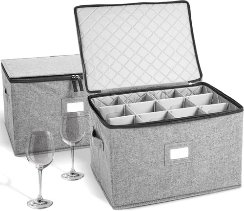 Miniatura 15 de storageLAB Contenedores de almacenamiento de China, carcasa rígida con divisores de fieltro para placas de carga y platos, ideal para organización