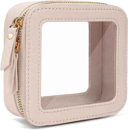 Juego de bolsas de maquillaje transparentes de viaje, bolsa de cosméticos aprobada por la TSA con cremallera, bolsa de maquillaje portátil, bolsa de