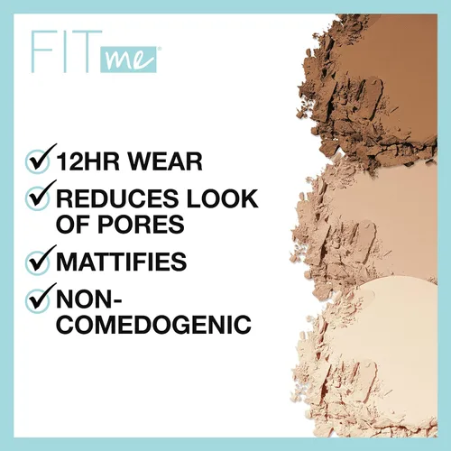 Miniatura 5 de Maybelline Fit Me Matte + Poreless - Maquillaje facial prensado en polvo, trufa, 1 unidad (paquete de 2)