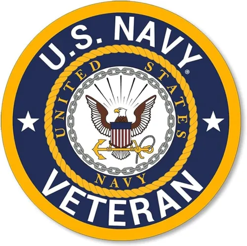 Miniatura 6 de Pegatina redonda de veterano de la Marina de los Estados Unidos