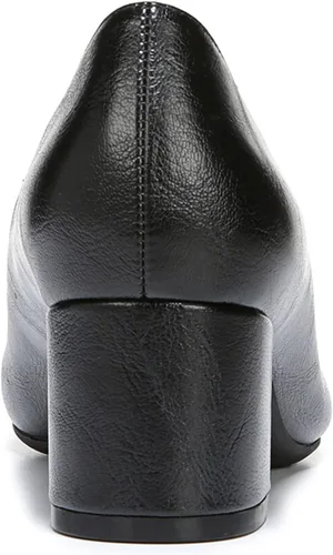 Miniatura 3 de FOWT Mocasines clásicos negros o dos tonos con corte en V lateral para mujer, punta redonda, tacón grueso medio, estilo simple, zapatos unisex