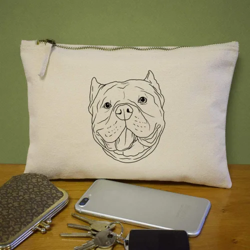 Miniatura 2 de American Bully Head' Canvas Clutch BagAccessory Case (CL00024676)