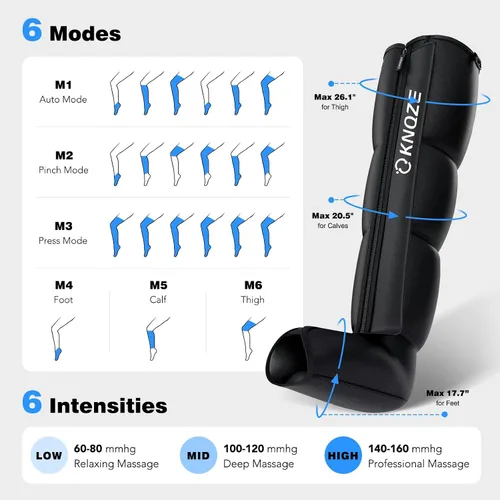 Miniatura 5 de KNQZE Sistema de recuperación de compresión de aire, botas de recuperación de pies y piernas completas con presión dinámica para terapia rápida