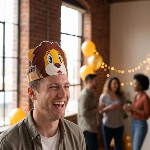 Miniatura 4 de chiazllta 12 sombreros de safari de la selva para cumpleaños, coronas de papel, zoológico, animales, fiestas, diademas para niños, accesorios