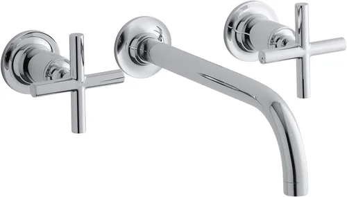 Miniatura 5 de Kohler T14413-4-BGD Purist - Grifo de pared para lavabo Cromo pulido