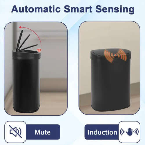 Miniatura 5 de Basurero de cocina con sensor de movimiento automático con tapa, cubo de basura sin contacto de 50 litros/13 galones, cubo de basura impermeable