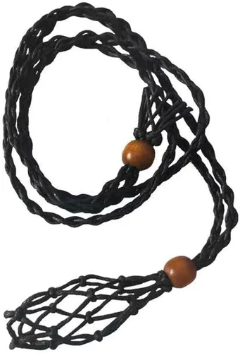 Portadores de Cristal de Cordón de Collar Negro Extra Súper Grande Hechos a Mano Jaula de Cuarzo, Pulsera DIY Fabricación de Joyas Cuentas de Madera