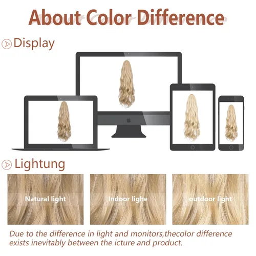 Miniatura 264 de Extensiones de cola de caballo de cabello rubio, extensiones de cola de caballo para mujer, pinza de extensiones de cabello rizado de 12 pulgadas