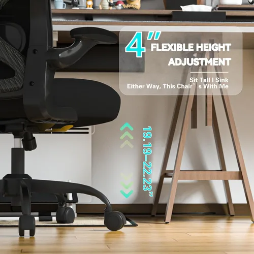 Miniatura 2 de Office Desk Chair with Ergonomic Lumbar Support, Extra-Thick Seat Cushion, Flip-up Arms, Breathable Mesh Back, Computer Task Chair for Home Office