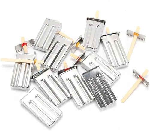 Miniatura 3 de Molde para paletas de hielo, moldes de acero inoxidable, soporte para palitos de helado (10 unidades)
