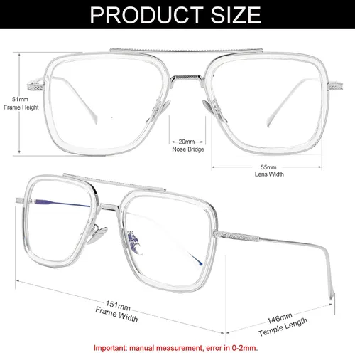 Miniatura 3 de Gafas de bloqueo de luz azul estilo Tony Stark para hombres y mujeres, gafas de juegos de computadora de Iron Man y Spider-Man Paquete de dos