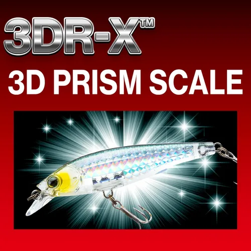 Miniatura 2 de YO-ZURI 3DR-X Señuelo Minnow Plano Pesado Hundible Prisma plateado negro