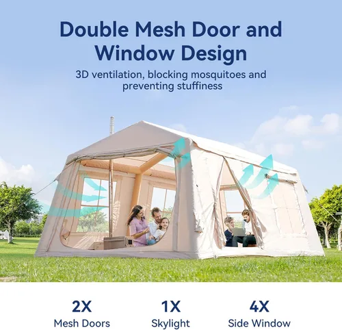 Miniatura 7 de Inflatable Blow Up Tents for Camping,Waterproof Oxford Hot Tent with Manual Pump,Spacious Easy Setup Inflatable Camping Air Tent for Family Glamping