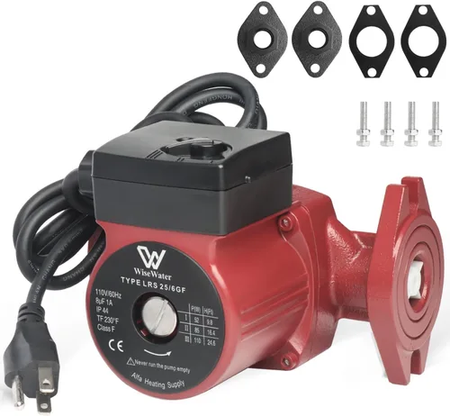 WiseWater Bomba de circulación 110V 110W 13 GPM con bridas FNPT de 3/4" Bomba de recirculación de agua caliente de 3 velocidades y bajo ruido para