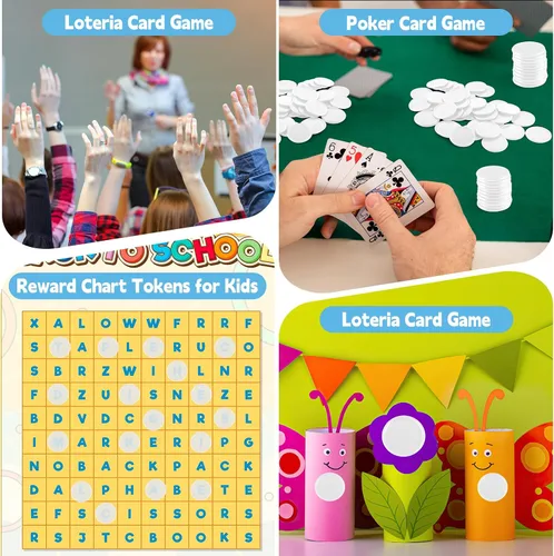 Miniatura 7 de Coopay 500 discos de plástico para contadores de aprendizaje, discos de conteo de fichas de bingo para práctica de matemáticas y fichas de póquer