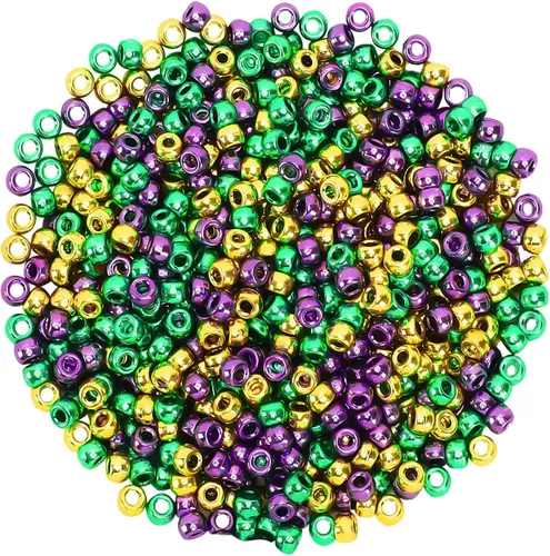 Miniatura 23 de UPINS 1200 piezas Cuentas de pony negras y blancas, cuentas de pony de Halloween a granel para manualidades de cabello cuentas de plástico Negro