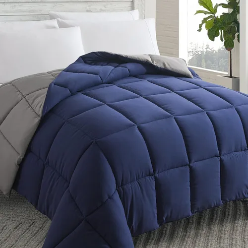 Miniatura 17 de Cosybay Edredón alternativo de plumón (rosa/gris claro, Queen) – Edredón de cama acolchado suave tamaño Queen para todas las estaciones – Inserto