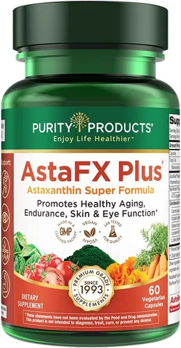 Purity Products AstaFX Plus - Astaxantina Super Formula - Suministro para 30 días de apoyo a la resistencia - Promueve una piel saludable - Apoya la