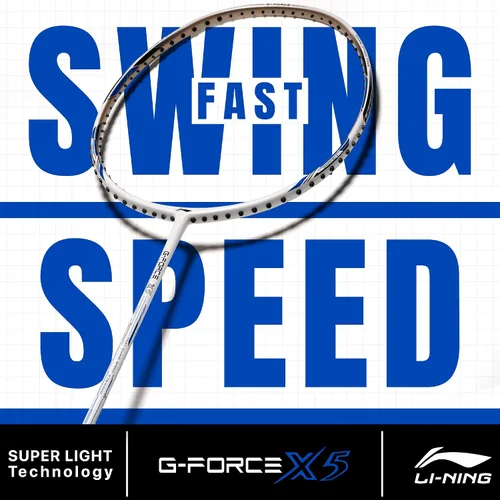 Miniatura 2 de Li-Ning G-Force X5-2.79 oz G6 - Raqueta de bádminton Blanco azul
