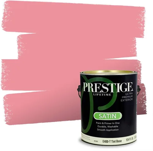 Miniatura 186 de Prestige Paints E100-T-SW6591 Pintura exterior e imprimación en uno, 1 galón, plano, combinación comparable de Sherwin Williams Amaryllis, 1 galón