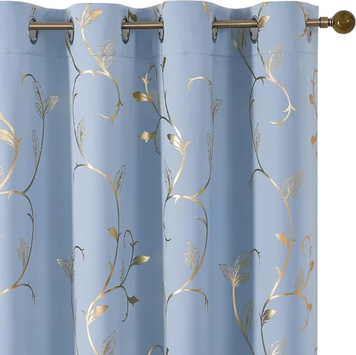 Miniatura 75 de BUHUA Cortinas Opacas de 63 Pulgadas de Largo, 2 Paneles con Aislamiento Térmico, Tratamiento de Ventana para Dormitorio, Cortinas Oscurecedoras