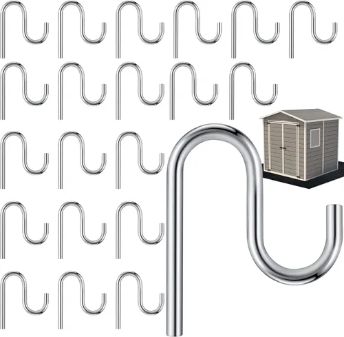 Miniatura 9 de Blulu 10 ganchos de cobertizo de 2 pulgadas de largo, accesorios para cobertizos sin orificio de perforación, para colgar ganchos individuales