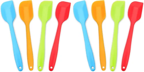 Miniatura 14 de Juego de 4 espátulas de silicona antiadherentes resistentes al calor con núcleo de acero inoxidable, color azul claro