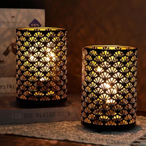 Miniatura 9 de TRIROCKS Juego de 2 lámparas de mesa con pilas de 19 cm de alto, lámparas inalámbricas decorativas con foco LED para hogar, sala de estar, bodas