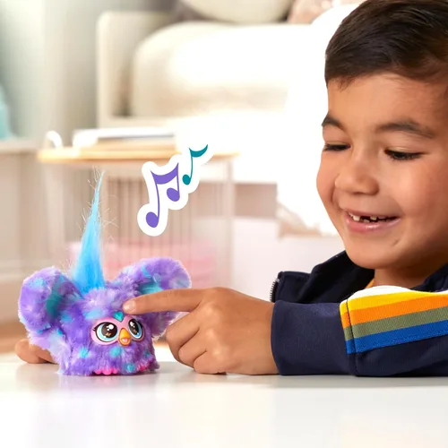 Miniatura 5 de Furby Furblets Groo-Vee Amigo Mini, más de 45 sonidos y música, habla solo Furbish, juguetes de peluche electrónicos, morado, regalos