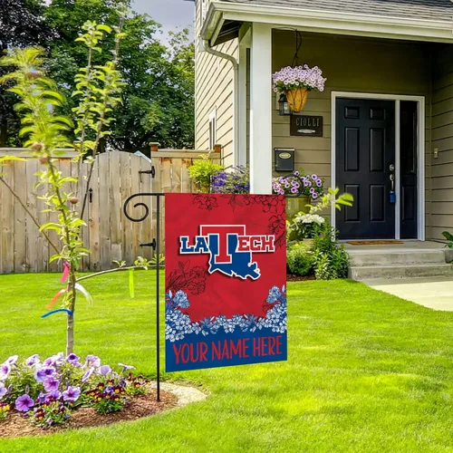 Miniatura 5 de Rico Industries Bandera de jardín personalizada estándar/primaria de la NCAA Louisiana Tech Bulldogs - 01