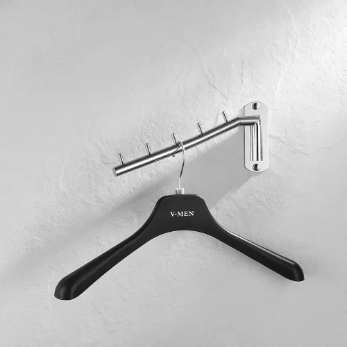 Miniatura 3 de JQK Soporte plegable para colgar ropa, soporte de gancho de brazo oscilante de acero inoxidable, sistema colgante de ropa organizador de cromado