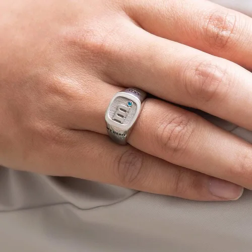 Miniatura 7 de Anillos de iniciales personalizados para hombres plata de ley 925 anillos de banda de identificación personalizados joyería del día del padre
